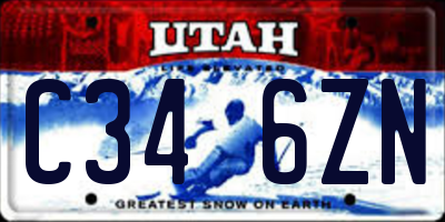 UT license plate C346ZN