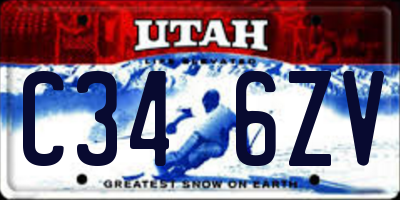 UT license plate C346ZV