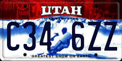 UT license plate C346ZZ