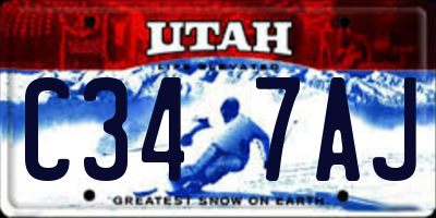 UT license plate C347AJ