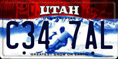 UT license plate C347AL