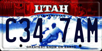 UT license plate C347AM