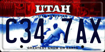 UT license plate C347AX