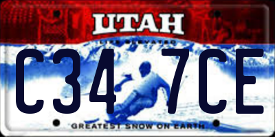 UT license plate C347CE