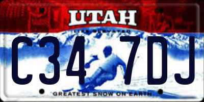 UT license plate C347DJ