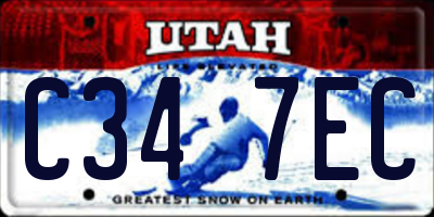 UT license plate C347EC