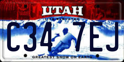 UT license plate C347EJ