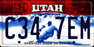 UT license plate C347EM