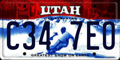 UT license plate C347EO