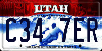 UT license plate C347ER