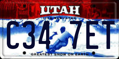 UT license plate C347ET