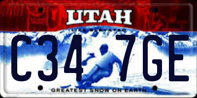 UT license plate C347GE