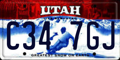 UT license plate C347GJ