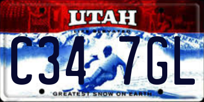 UT license plate C347GL