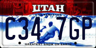 UT license plate C347GP