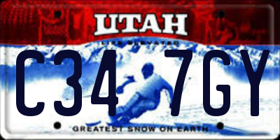 UT license plate C347GY