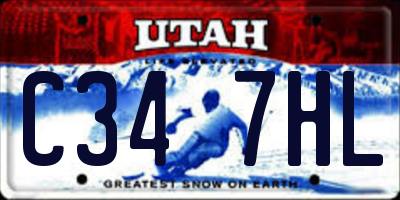 UT license plate C347HL