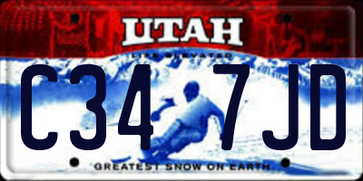 UT license plate C347JD