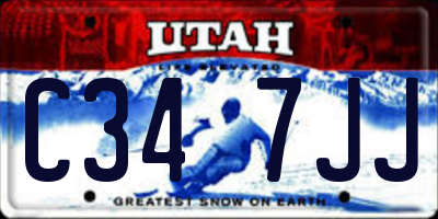 UT license plate C347JJ