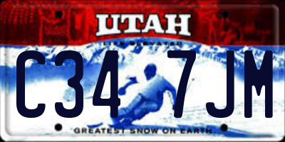 UT license plate C347JM