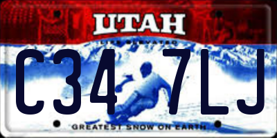 UT license plate C347LJ