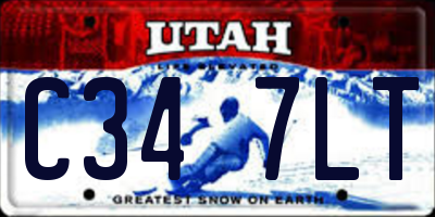 UT license plate C347LT