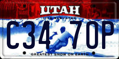 UT license plate C347OP