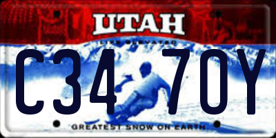 UT license plate C347OY