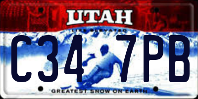 UT license plate C347PB