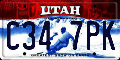 UT license plate C347PK