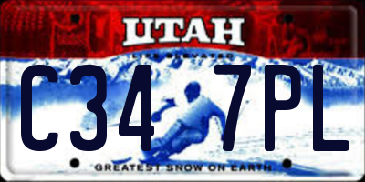 UT license plate C347PL