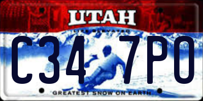 UT license plate C347PO