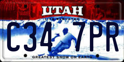 UT license plate C347PR