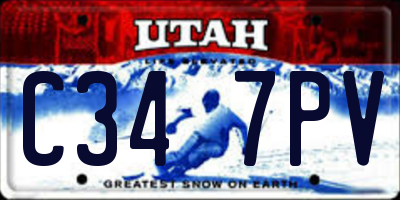 UT license plate C347PV