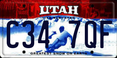 UT license plate C347QF