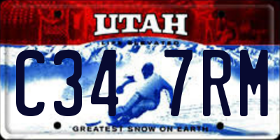 UT license plate C347RM
