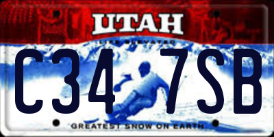 UT license plate C347SB