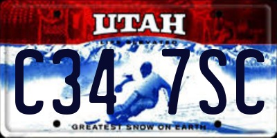 UT license plate C347SC