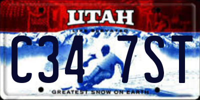 UT license plate C347ST