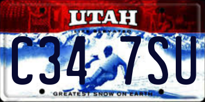 UT license plate C347SU