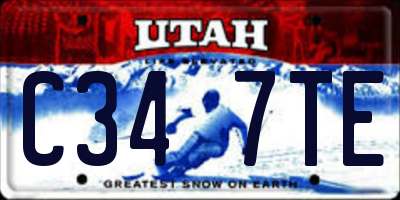 UT license plate C347TE