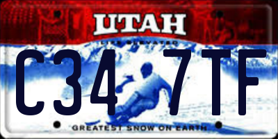 UT license plate C347TF