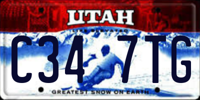 UT license plate C347TG