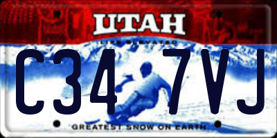 UT license plate C347VJ