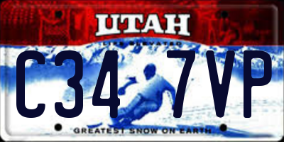 UT license plate C347VP