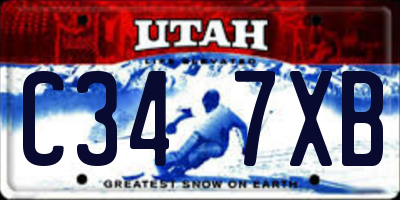 UT license plate C347XB