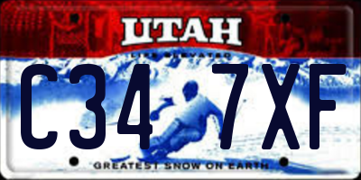 UT license plate C347XF