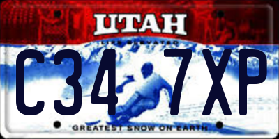 UT license plate C347XP