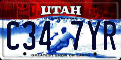 UT license plate C347YR