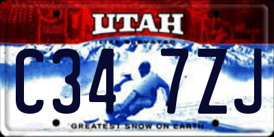 UT license plate C347ZJ